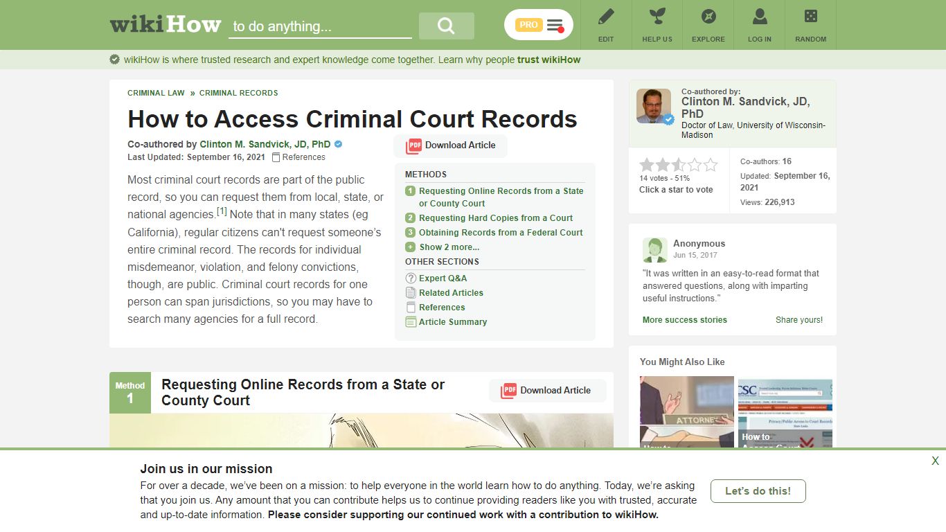 5 Ways to Access Criminal Court Records - wikiHow